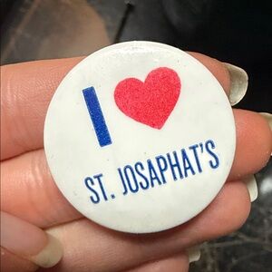 Vintage I Love St. Josaphat's Button